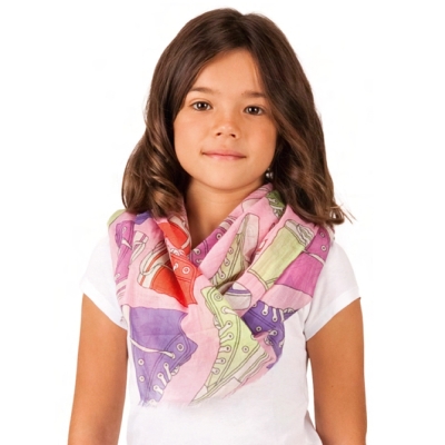 Kid's cotton scarf MESS SE0498, Pink