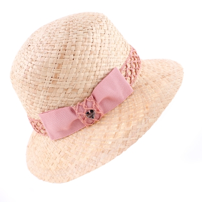 Ladies' summer hat HatYou CEP0783, Pink ribbon