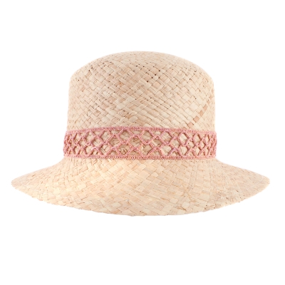 Ladies' summer hat HatYou CEP0783, Pink ribbon