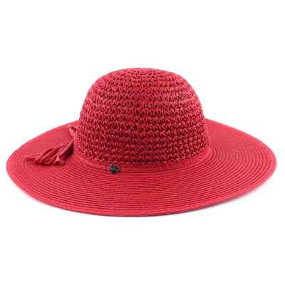 Дамска широкопола шапка HatYou CEP0602, Червен
