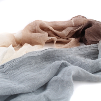 Linen scarf Pulcra Leno, Grey/Beige