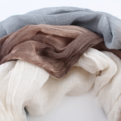 Linen scarf Pulcra Leno, Grey/Beige