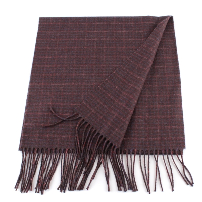 Wool scarf Ma.Al.Bi. MAB105/85, Brown/Coral