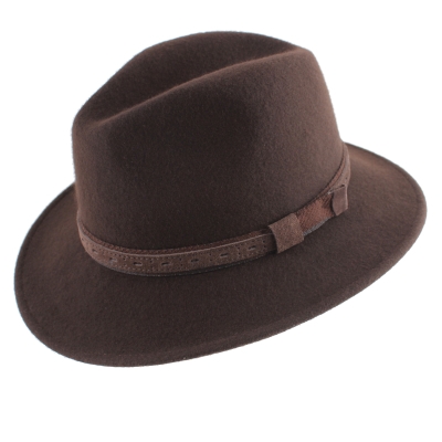 Pălărie de fetru pentru bărbați Fedora HatYou CF0040, Maro