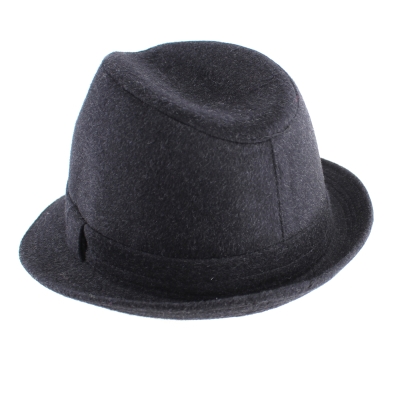 Men's Winter Hat Fedora Luigi&Guido Tesi F71, Black Melange
