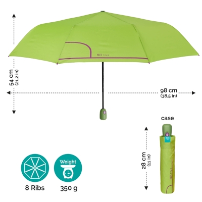 Дамски автоматичен Open-Close чадър Perletti Time 26238, Зелен