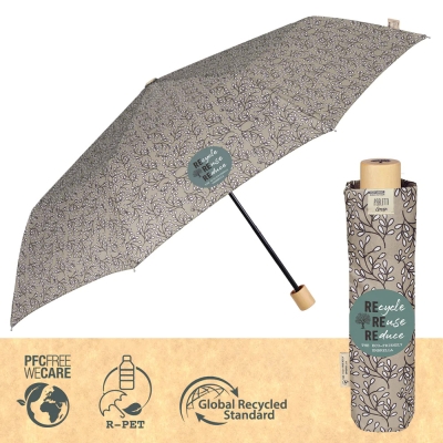 Дамски неавтоматичен чадър Perletti Green 19125, Сив
