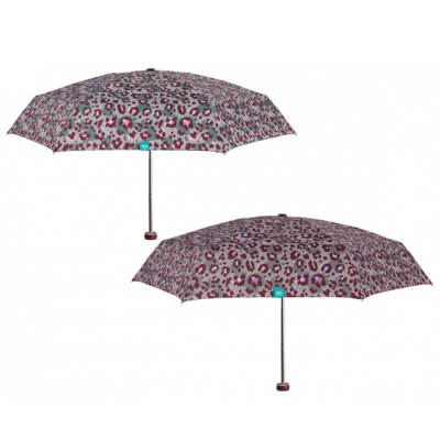 Ladies' manual mini umbrella Perletti Time 26251, Purple spots