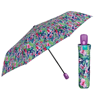 Ladies' automatic Open-Close umbrella Perletti Time 26254, Purple handle