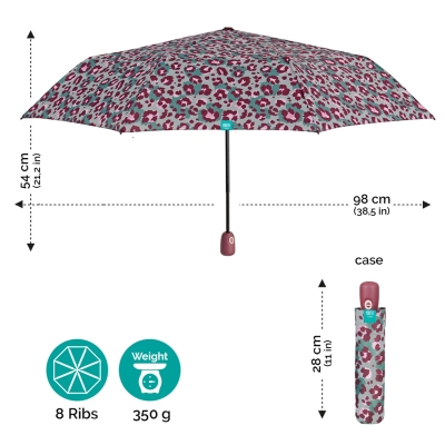Дамски автоматичен Open-Close чадър Perletti Time 26250, Розови петна