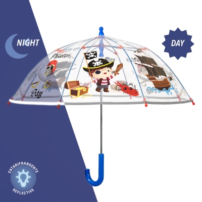 Детски прозрачен чадър Perletti CoolKids Пират 15602