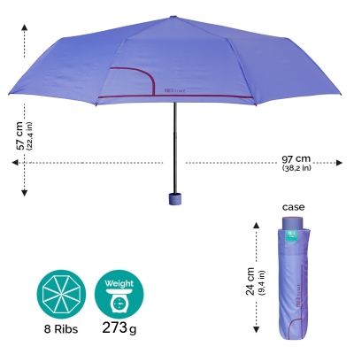 Ladies' manual umbrella Perletti Time 26236, Purple