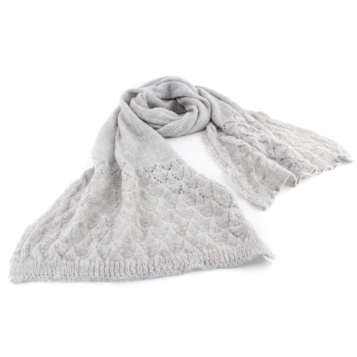 Ladies' knitted scarf Raffaello Bettini RB SC 021/17, Light grey