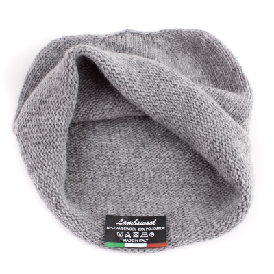 Knitted wool hat Pulcra Lana, Grey