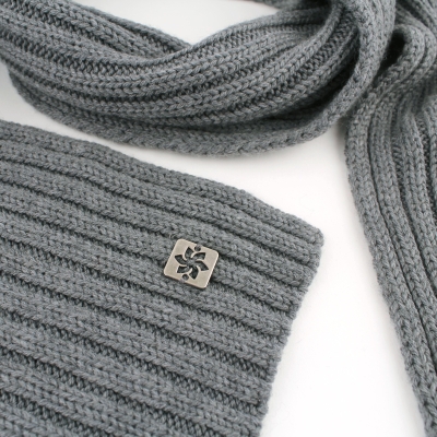 Комплект мъжки вълнен шал, шапка и ръкавици Granadilla Top Wool Set 3, Сив