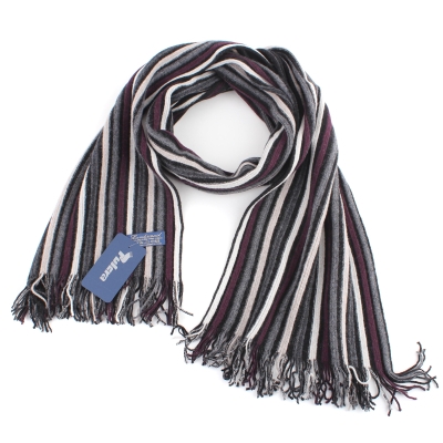 Knitted Wool Scarf Pulcra Orione, Black/Wine