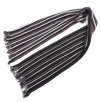 Knitted Wool Scarf Pulcra Orione, Black/Wine