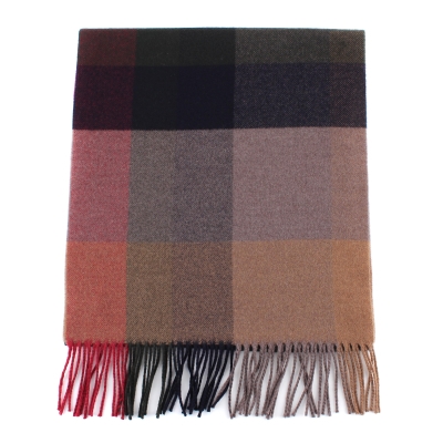 Wool scarf Ma.Al.Bi. MAB105 126/4, Beige/Red/Green