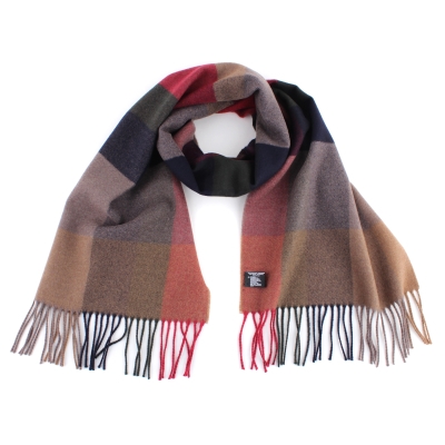 Wool scarf Ma.Al.Bi. MAB105 126/4, Beige/Red/Green