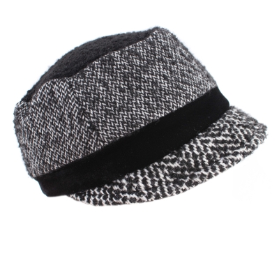 Дамска шапка с козирка HatYou CP3059, Черен меланж