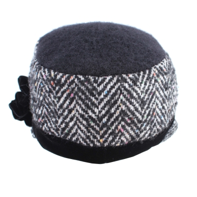 Дамска шапка с козирка HatYou CP3519, Черен меланж