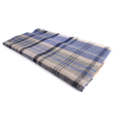 Cashmere scarf Ma.Al.Bi. MAB583 618/2 50x180 cm, Blue/Camel/Dark gray