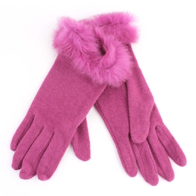 Ladies' wool gloves MESS GL0318, Cyclamen