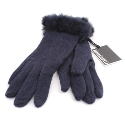 Ladies' wool gloves MESS GL0318, Dark blue
