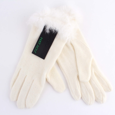Ladies' Wool Gloves HatYou GL0318, Ecru