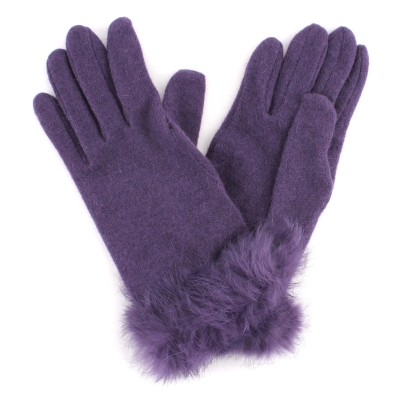 Дамски вълнени ръкавици MESS GL0318, Виолетов
