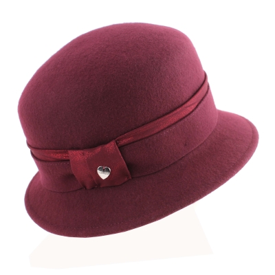 Pălărie de fetru pentru femei HatYou CF0308, Visiniu