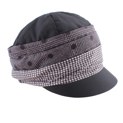 Pălărie pentru femei cu vizor HatYou CP3538, Negru/Alb