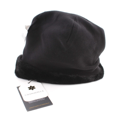 Ladies' hat with artificial fur Granadilla JG5317, Black