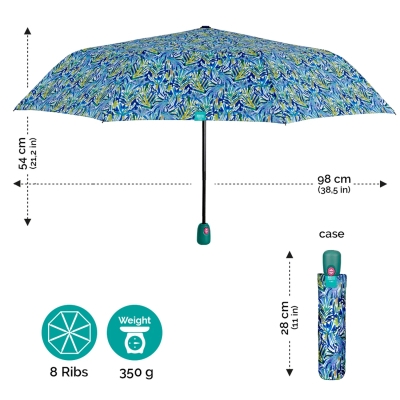 Ladies' automatic Open-Close umbrella Perletti Time 26254, Green handle