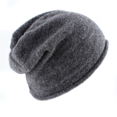 Дамска плетена шапка и кръгъл шал Fratelli Talli FT1947/1948, Тъмносив