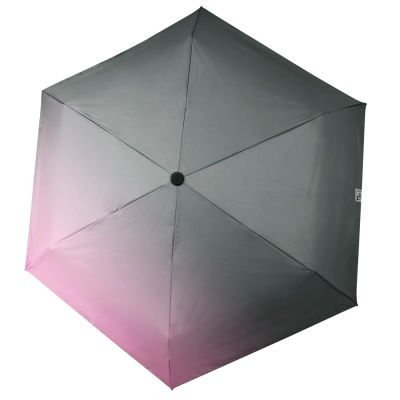 Дамски неавтоматичен лек чадър Perletti Trend 20303, Розов-сив