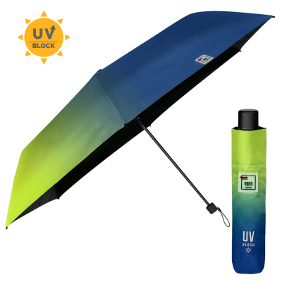 Дамски неавтоматичен лек чадър Perletti Trend 20303, Зелено-син