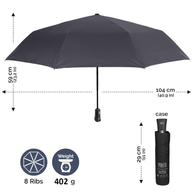 Мъжки автоматичен Open-Close чадър Perletti Technology 21670, Черен