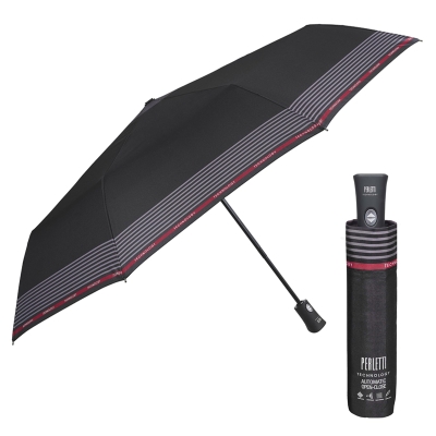 Umbrelă automată pentru bărbați Open-Close Perletti Technology 21760, Negru