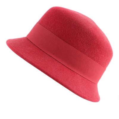 Дамска филцова шапка HatYou CF0307, Аленочервен меланж