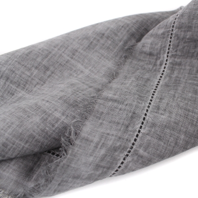 Дамски памучен шал Pulcra Piergio, 135х135 см, Сив