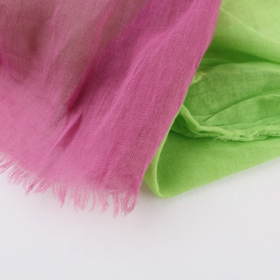 Дамски памучен шал HatYou SE0455, 105х180 см, Цикламен/Зелен