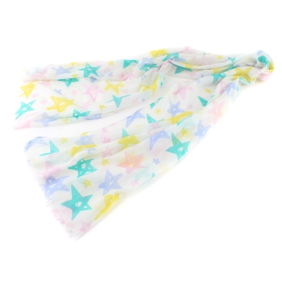 Kids' cotton scarf MESS SE0499, Pink stars