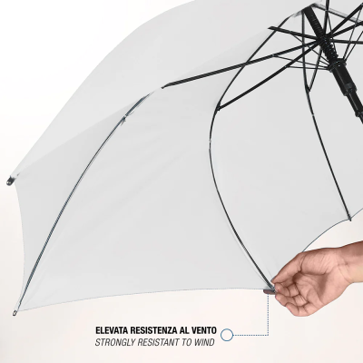 Дамски сватбен автоматичен голф чадър Perletti 96013-04, Бял