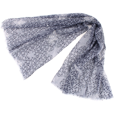 Children's cotton scarf HatYou SE0753, 52x110 cm, Denim/Sequins