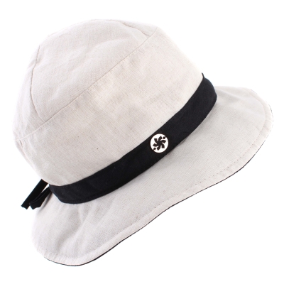 Дамска шапка от лен и памук Granadilla JG6001, Натурален/Черен