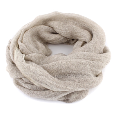 Summer scarf with linen Pulcra Glicine, 85x185 cm, Light beige