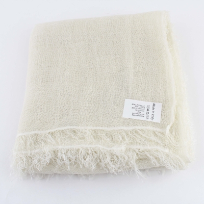 Summer scarf with linen Pulcra Glicine, 85x185 cm, Light beige