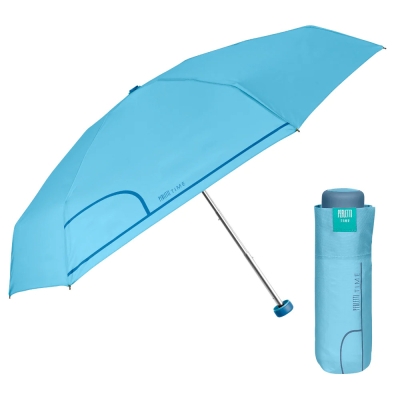 Mini umbrela de dama manuala Perletti Time 26295, Albastru deschis