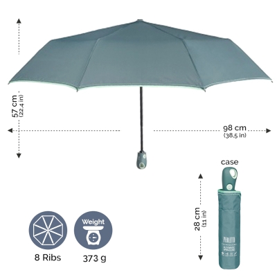 Ladies' automatic Open-Close umbrella Perletti Technology 21742, Green